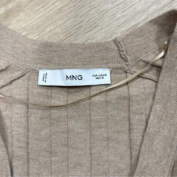 Mango Beige Ribbed Cardigan - Picture 2 of 3